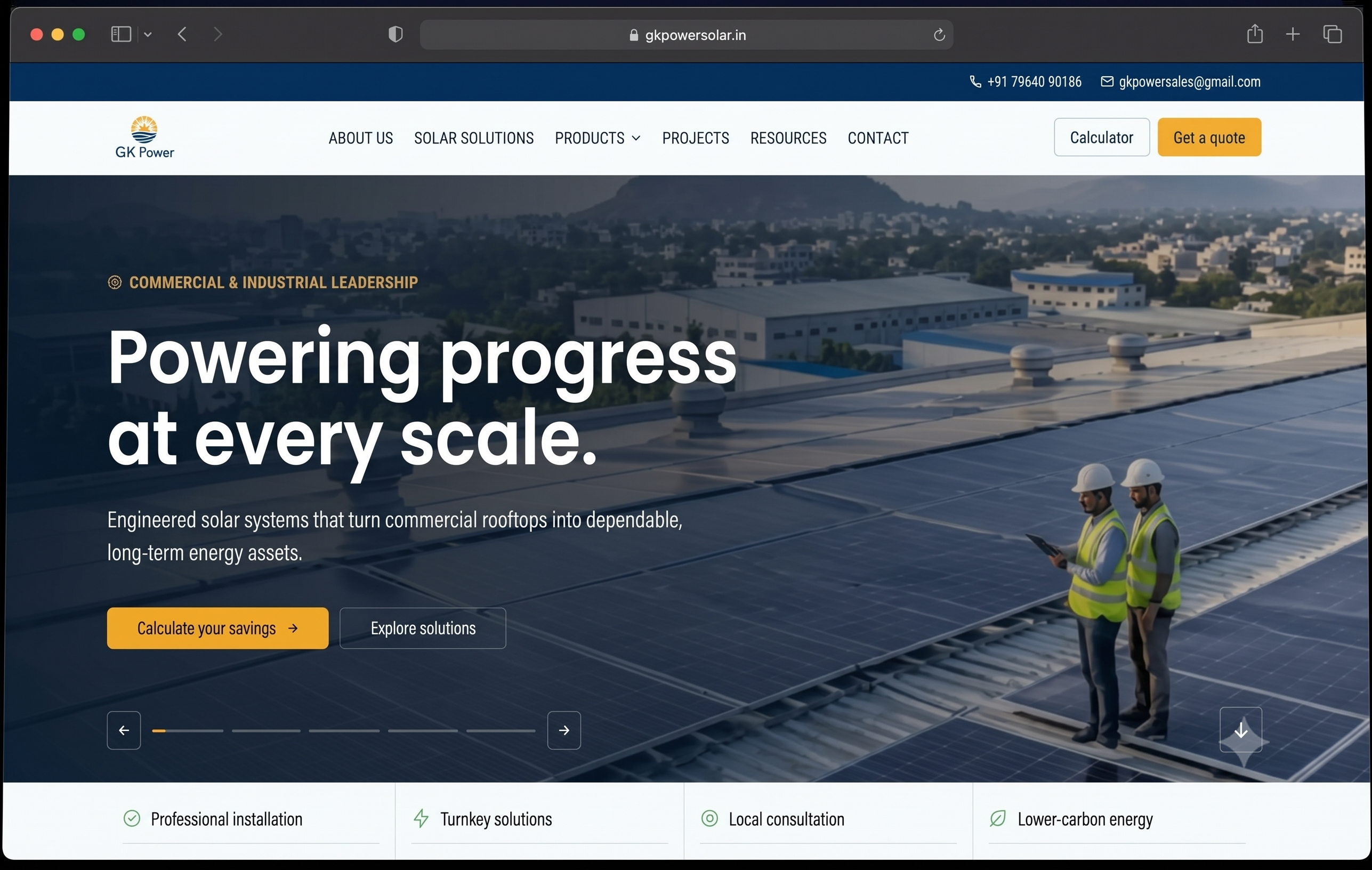 Commercial & Industrial Solar Energy Website